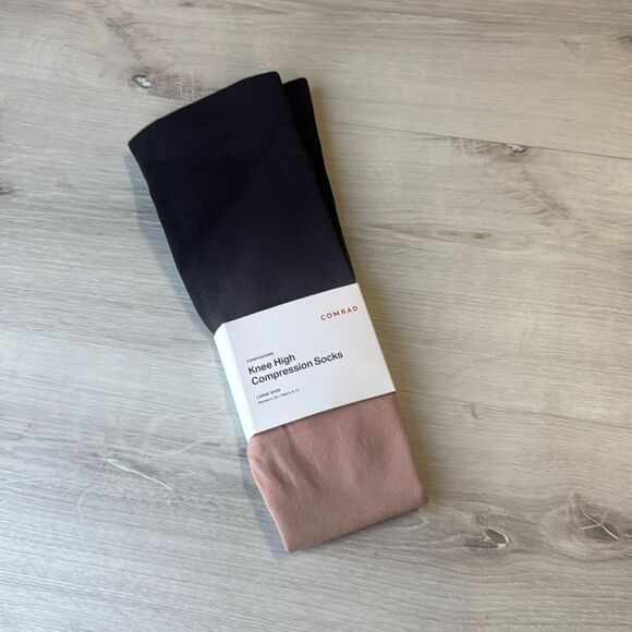 COMRAD Recycled Cotton Compression Socks SIZE LARGE WIDE Dipped Dye Ombre NWT - Picture 4 of 6